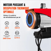 Ventilateur de refroidissement du moteur du palan, tension 220V et couple nominal 3,8 Nm
