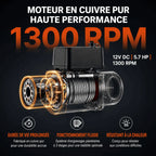 Moteur en cuivre pur du treuil tournant à 1 300 tr/min, 12V CC et 5,7 HP