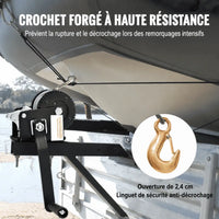 Crochet forgé à ouverture de 2,4 cm avec linguet de sécurité anti-décrochage